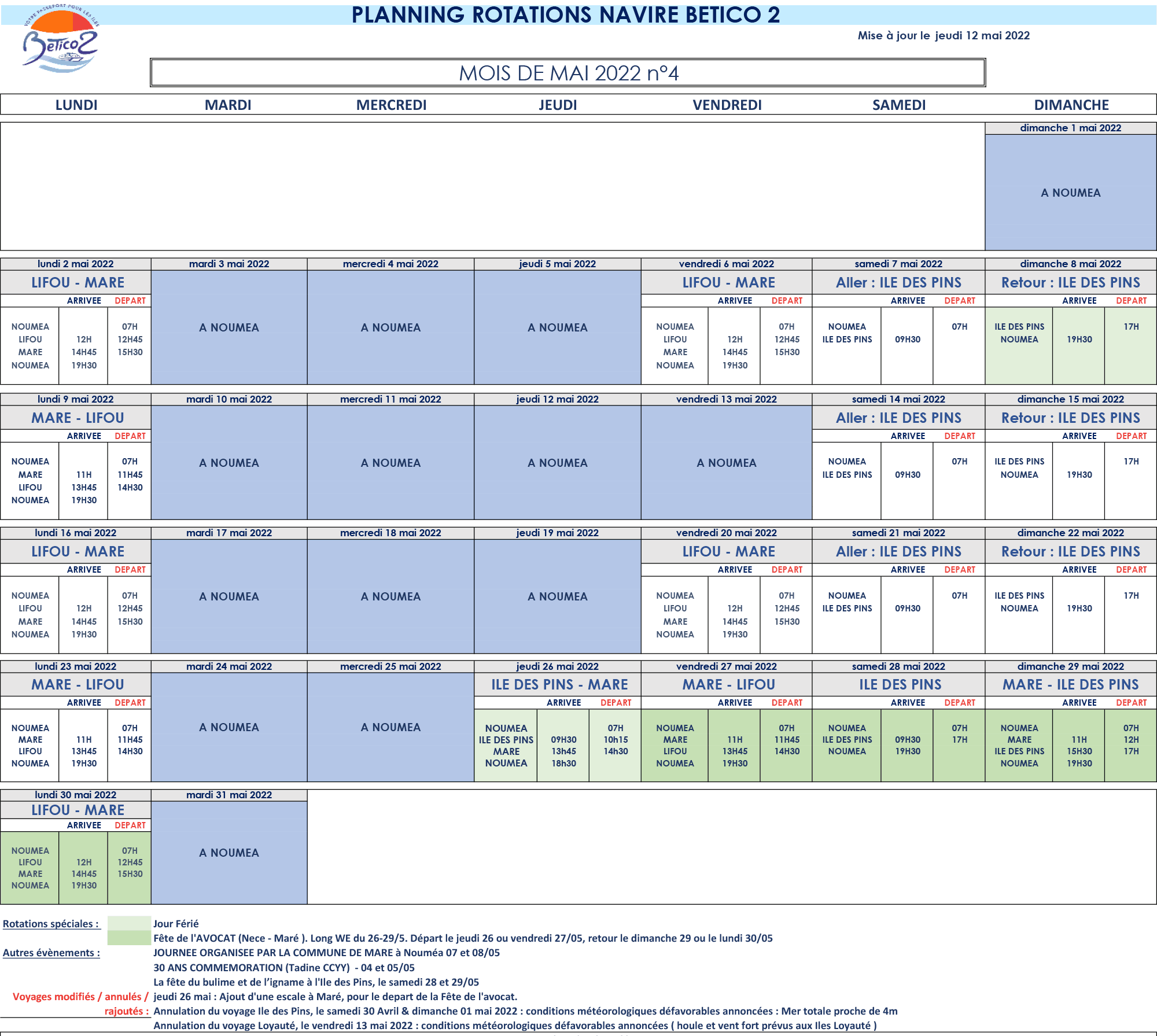 Horaires Betico2